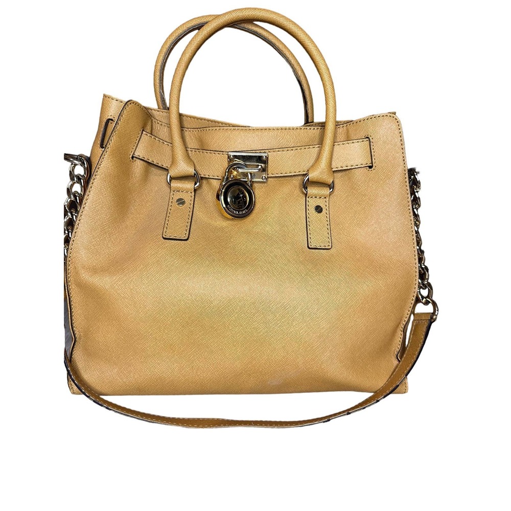 Michael Kors Hamilton Saffiano Leather Satchel Khaki